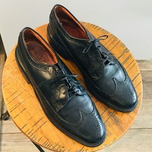 CENTURION Wingtip Shoes Black Brogue Oxford 9.5